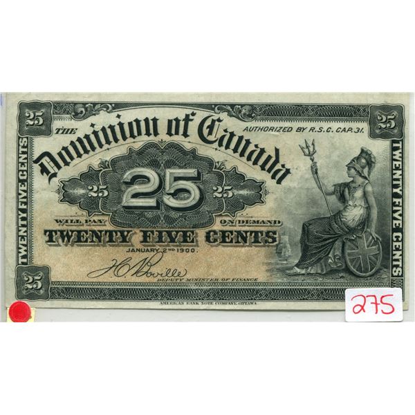 Canada 1900 .25 shinplaster V.F. cond.