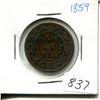Image 1 : 1859 1 cent