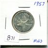 Image 1 : 1957 25 cent silver