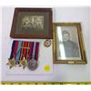 Image 1 : War Memorabilia Lot - Medals & 2 Prints in Frames