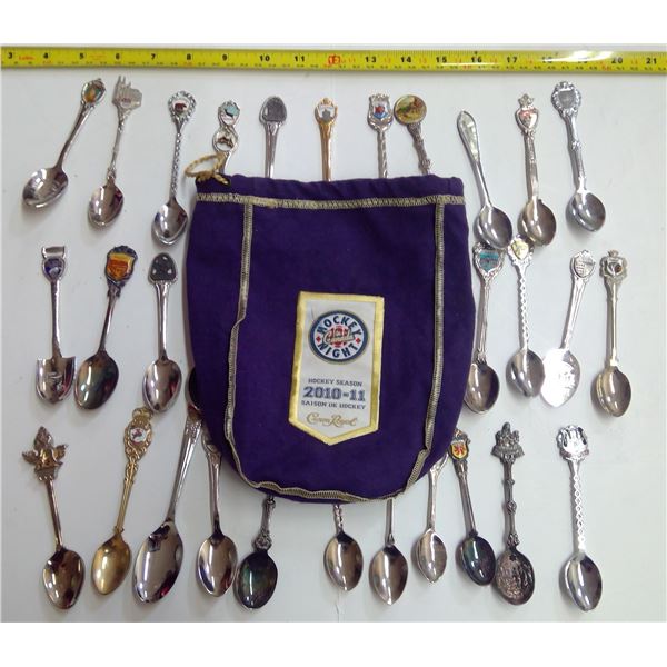 Assorted Decorative Spoons in Crown Royal Bag