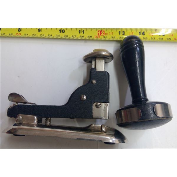 Antique Stapler & Blotter
