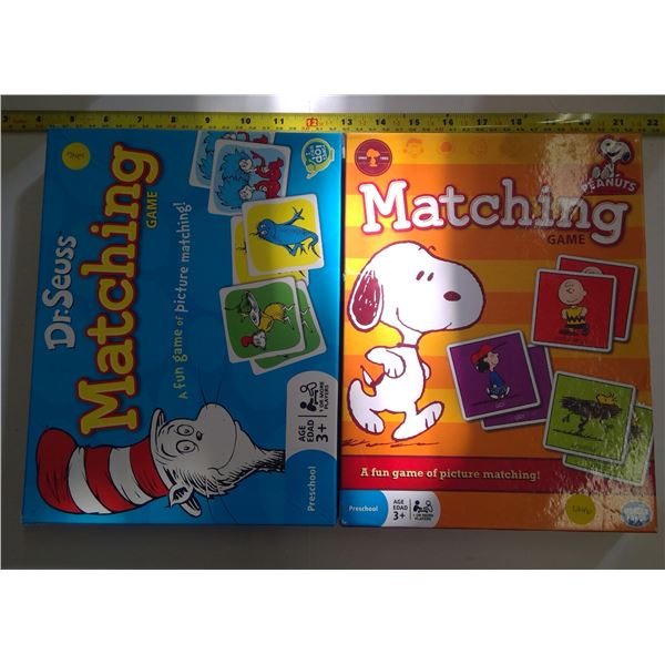 Lot of 2 Collectible Matching Games - Dr. Seuss & Peanuts