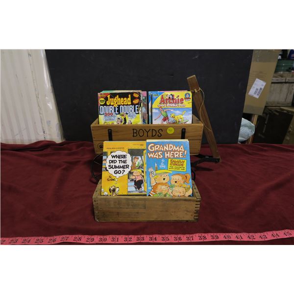 Wood wagon + Box with Archie & Family Circus lot