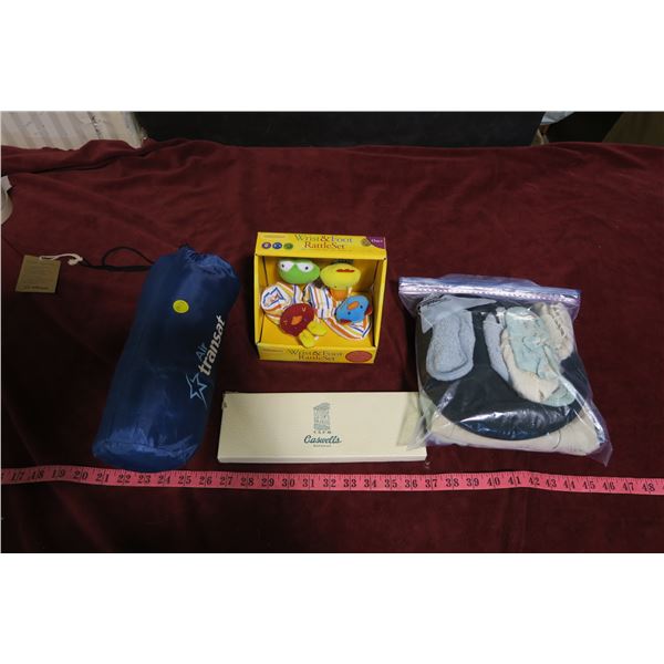 Vintage baby clothes + vintage table cloth set+comfort kit