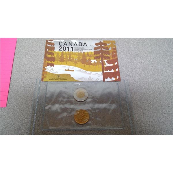 Canada 2011 special edition uncerculated set (1loonie+1toonie)