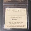 Image 2 : 1903 Canadian One Cent Coin (VF-30) "ICCS"