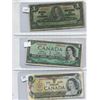 Image 1 : Lot Of 3 Canadian One Dollar Bills 1937 + 1954 + 1973