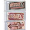 Image 1 : Lot Of 3 Canadian Two Dollar Bills 1954 + 1974 + 1986
