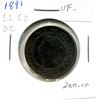 Image 1 : 1891 (LL,SD,OC) Victoria Large One Cent Coin