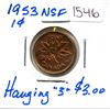 Image 1 : 1953 (NSF) Canadian One Cent Coin (Hanging 3)