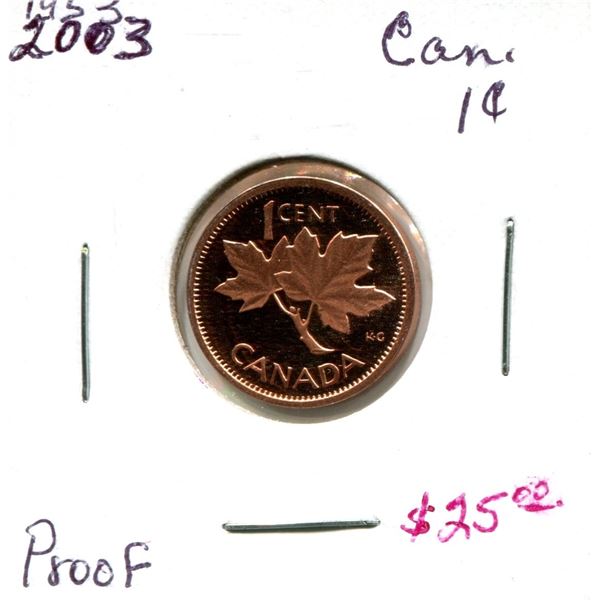 2003 Canadian One Cent Coin (Proof)