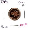 Image 1 : 2003 Canadian One Cent Coin (Proof)