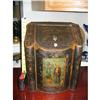 Image 1 : TOELLE TIN BIN WITH HAND PAINTED ORIENTAL #1611620