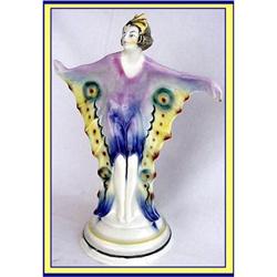 ART DECO FIGURAL PERFUME LAMP BUTTERFLY LADY  #1612255