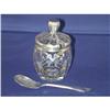 Image 1 : Sterling silver overlay jam/condiment pot #1630860