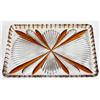 Image 1 : Czech Crystal & Amber Pressed Glass Vanity Tray#1630906
