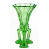 Image 1 : Czech Green Art Deco Glass Rocket Vase #1631012