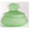 Image 1 : Elephant Green Satin Glass Powder Jar #1631165