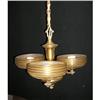 Image 1 : Chandelier 3 Lights Bronze Art Deco #1631453