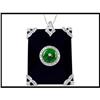 Image 1 : PLATINUM DECO JADE DIAMOND PENDANT WAS $3000.00#1642341