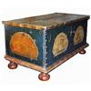 PAINTED BLANKET CHEST DATED 1791 FIGURAL DECOR #1642587