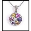 Image 1 : Multi Color Sapphire Diamond Pendant #1654898