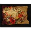 Image 1 : Antique Hand-Made Floral Needlepoint Pillow #1655363