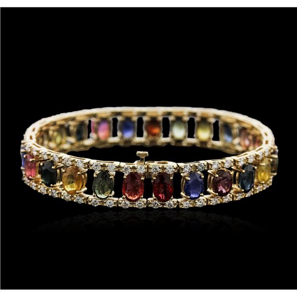 14KT Yellow Gold 23.25 ctw Sapphire and Diamond Bracelet