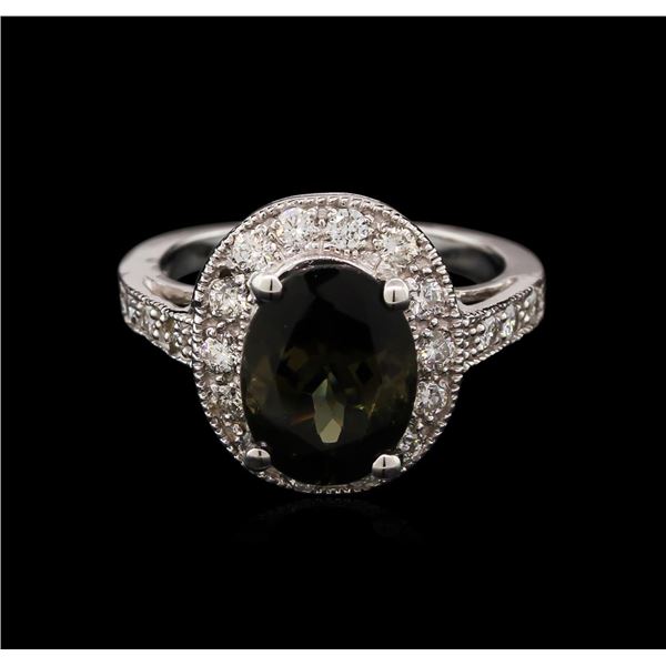 4.03 ctw Tourmaline and Diamond Ring - 14KT White Gold