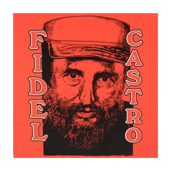 Steve Kaufman (1960-2010), "Fidel Castro" Limited Edition Hand Pulled Silkscreen