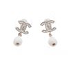 Image 1 : Chanel Silver CC Sparkle Earrings