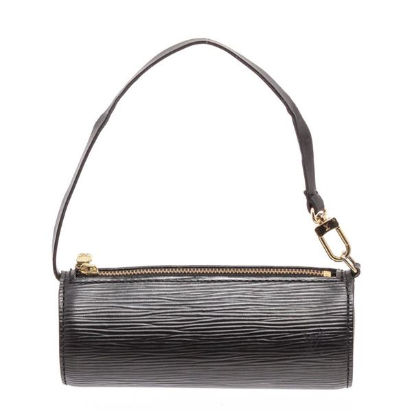 Louis Vuitton Black Epi Leather Mini Papillon Wristlet Bag