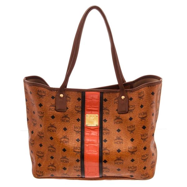 MCM Cognac Shopper Shoulder Bag