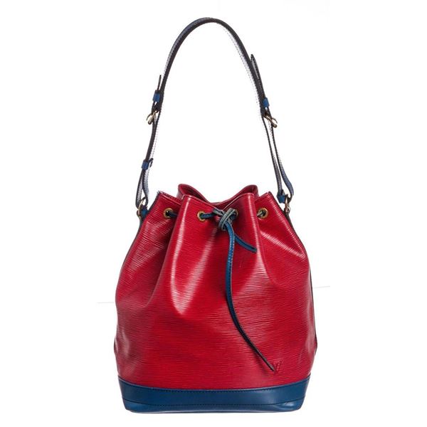 Louis Vuitton Red Blue Epi Leather Noe GM Drawstring Shoulder Bag