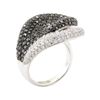 Image 4 : 4.11 ctw Black and White Diamond Ring - 18KT White Gold