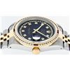 Image 5 : Rolex Mens 2 Tone Black String Diamond & Ruby 36MM Diamond Datejust Wristwatch