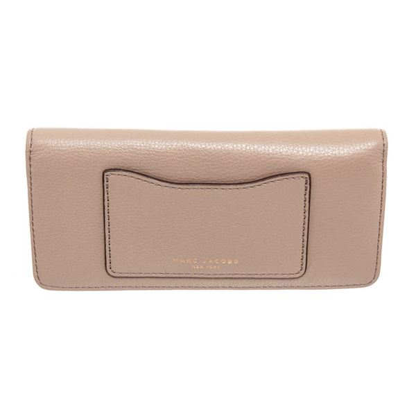 Marc Jacobs Taupe Leather Recruit Open Face Wallet