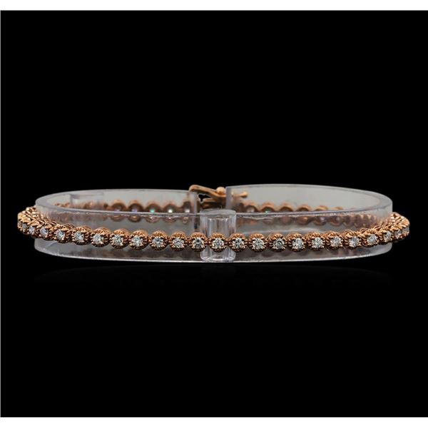 14KT Rose Gold 1.78 ctw Diamond Tennis Bracelet