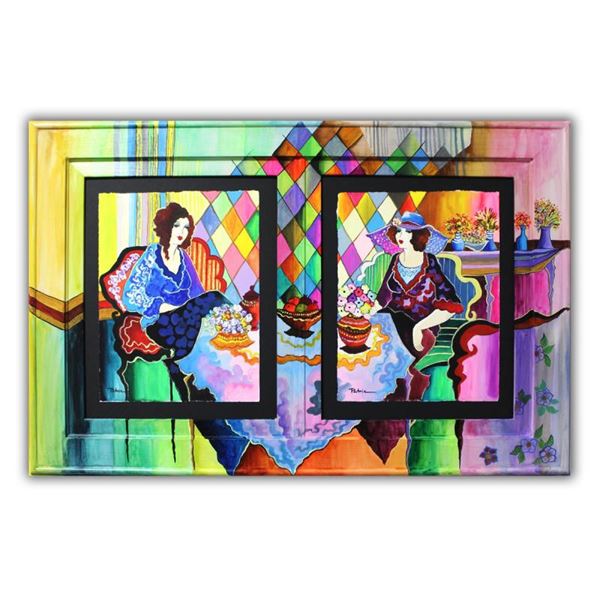 Patricia Govezensky, "Johanna & Leonie" Framed Original Watercolors with Hand Pa