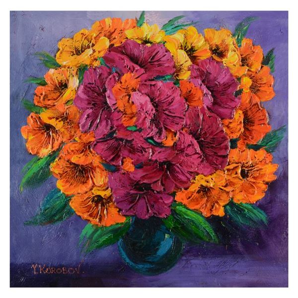 Yana Korobov, Original Acrylic Painting on Canvas, Hand Signed with Letter Authe