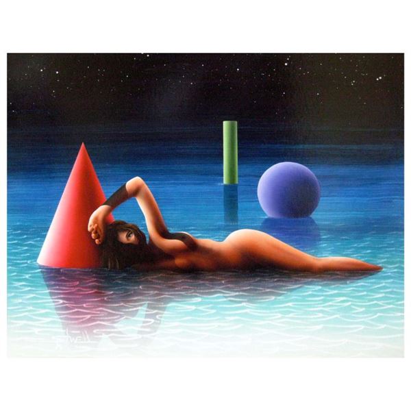 Ken Shotwell, "Basic Shapes" Hand Signed Original Panting on Board with Certific