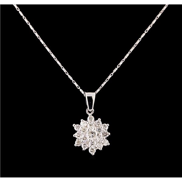 14KT White Gold 1.20 ctw Diamond Pendant With Chain