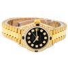 Image 4 : Rolex Ladies 18K Yellow Gold Black Diamond And Sapphire President Wristwatch Wit