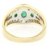 Image 4 : Petite 14K TT Gold 0.68 ctw 3 Cabochon Emerald & Diamond Accented Cocktail Ring