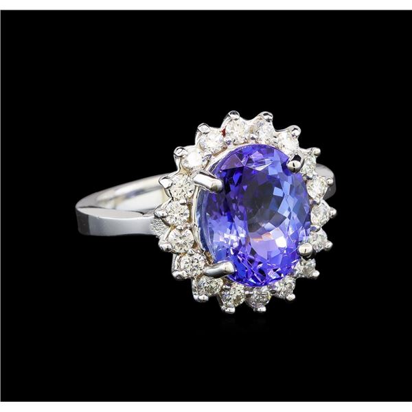 14KT White Gold 3.87 ctw Tanzanite and Diamond Ring