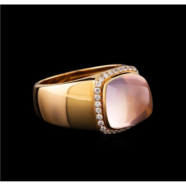 Fred of Paris Pain De Sucre Rose Quartz and Diamond Ring - 18KT Pink Gold
