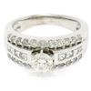 Image 3 : 14K White Gold 1.39 ctw Prong Round & Channel Princess Diamond Engagement Ring
