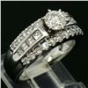 Image 4 : 14K White Gold 1.39 ctw Prong Round & Channel Princess Diamond Engagement Ring