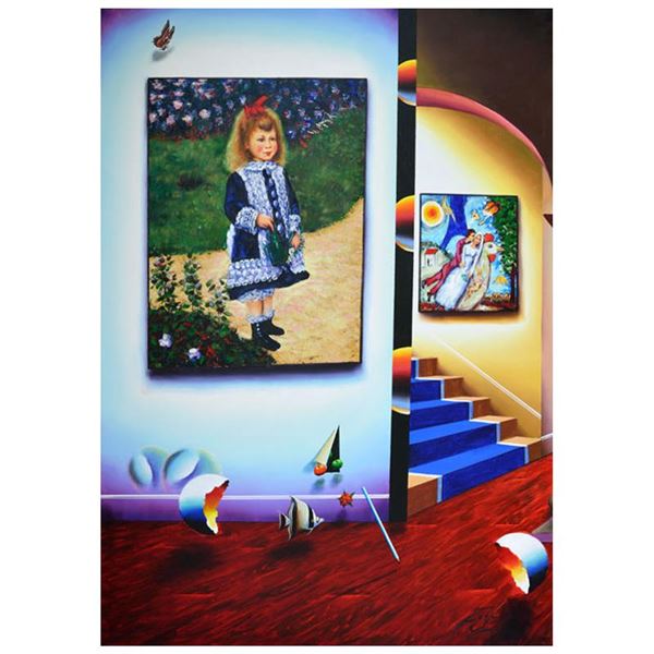 Ferjo, "Renoir in Paradise 1" Original Painting on Canvas, Hand Signed with Lett